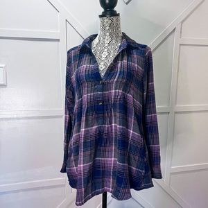 American Eagle Amazingly So Soft Jegging Fit Flannel Top, size medium